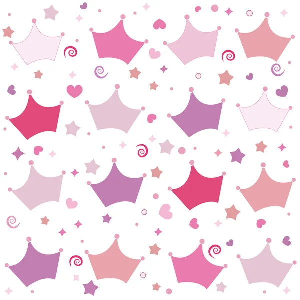 Krona med rosa prinsessa bakgrund — Stock vektor
