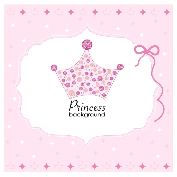 Crown with pink princess background Stock Illustration