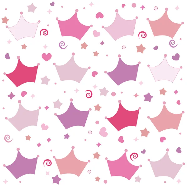 Crown with pink princess background Vector Graphics