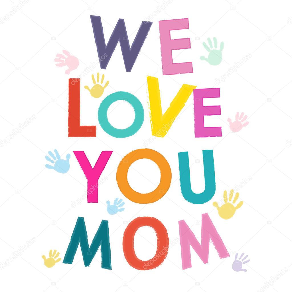 We love you mom happy Mother's day card Stock Vector by ©gulsengunel