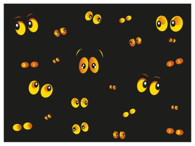 Karanlıkta parlayan sarı kedi gözleri