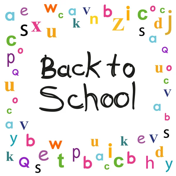 Back to school background with letters — Stock Vector