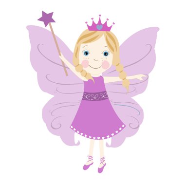 Sevimli puple fairytale vektör