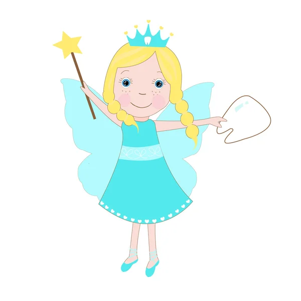 Cute tooth fairy vector — Stock Vector