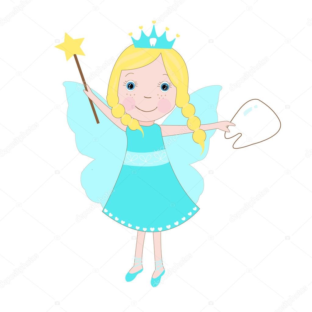 Cute tooth fairy vector