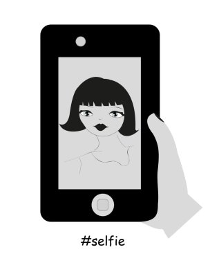 Selfie vektör alarak kadın