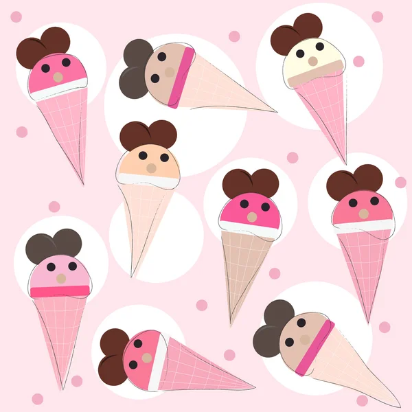 Helados divertidos vector de fondo — Archivo Imágenes Vectoriales