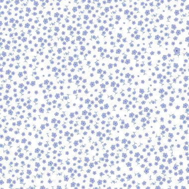 Şirin mavi, dikişsiz küçük çiçekler, kusursuz dizayn deseni. Vektör illüstrasyonu