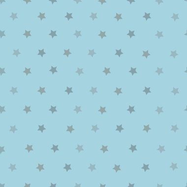 Şirin mavi küçük ölçekli yıldızların kusursuz kumaş desenleri. Vektör illüstrasyonu