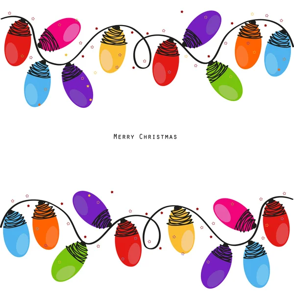 Ampoule de Noël colorée nouvelle année vecteur de carte de voeux — Image vectorielle