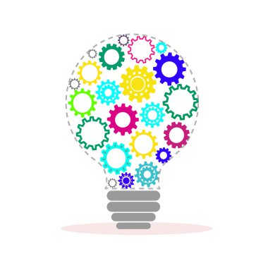 Ampul renkli vites vektör arka plan ile