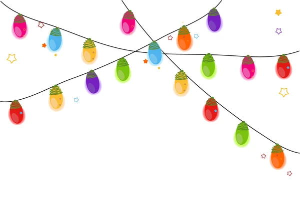 Natal colorido luz lâmpada vetor fundo —  Vetores de Stock