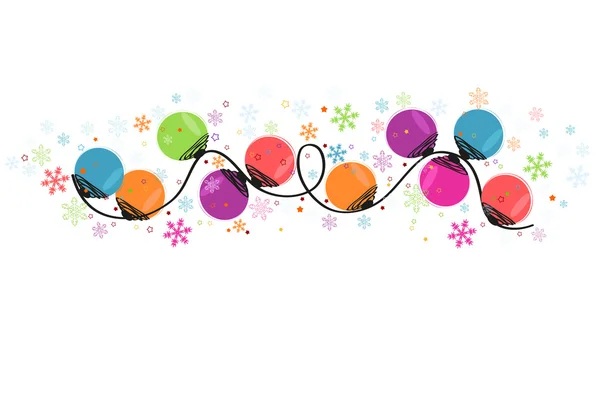 Colorido vector de banner de bombilla de Navidad — Vector de stock