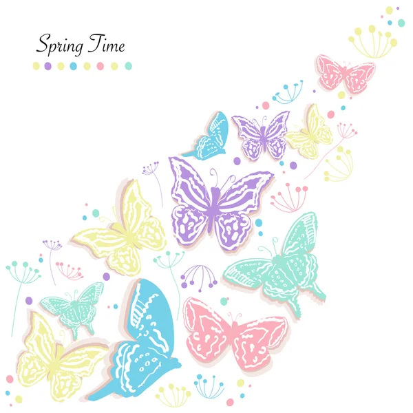 Butterflies in pastel colors Vector Art Stock Images | Depositphotos