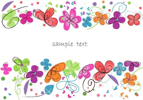 Fond abstrait floral coloré vecteur de fleurs décoratives — Image vectorielle