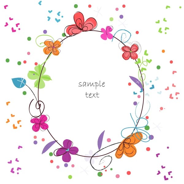 Floral abstracto colorido fondo felicitación tarjeta decorativa flor vector — Vector de stock