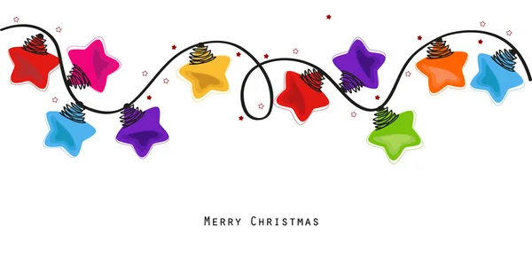 Colorido Navidad estrellas bombillas vector fondo — Archivo Imágenes Vectoriales