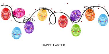 Renkli Paskalya yortusu yumurta Paskalya tasarım arka plan vektör