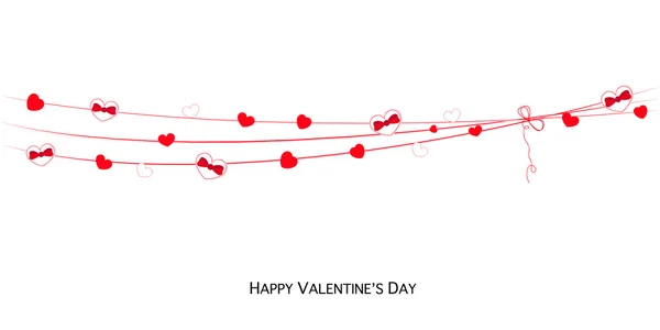 Feliz día de San Valentín tarjeta con corazones vector de banner — Archivo Imágenes Vectoriales