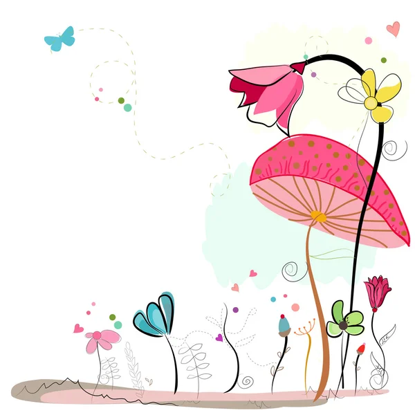 Jolie fleur printemps fleurs vecteur fond — Image vectorielle