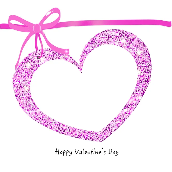 Happy Valentine Day card sparkling heart vector background — Stock Vector