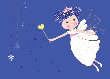 Cute snow fairy tale vector clipart