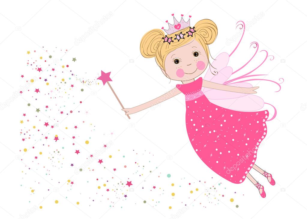 Cute fairy tale with stars vector background