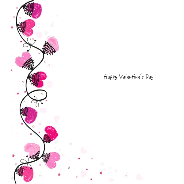 Valentinstag Herzen Vektor Grußkarte — Stockvektor