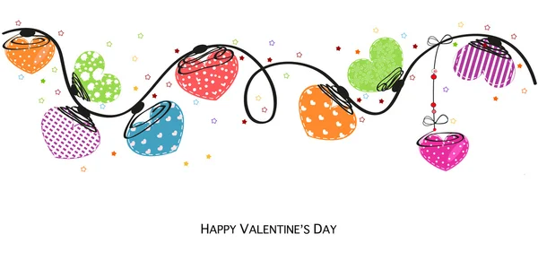 Harten valentine dag decoratieve rand ontwerp vector achtergrond — Stockvector