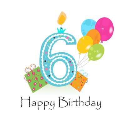 Mutlu dördüncü doğum günü kartı vektör arka plan vektör