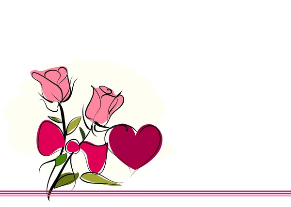Růže valentine den vektorové pozadí — Stockový vektor