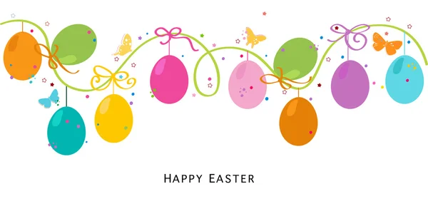 Colorato Easter Egss bordo di progettazione vettoriale sfondo — Vettoriale Stock