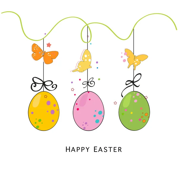 Colorato Easter Egss bordo di progettazione vettoriale sfondo — Vettoriale Stock