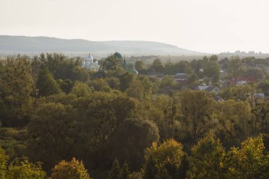Castle Hill 'in manzarası. Olesko Kalesi