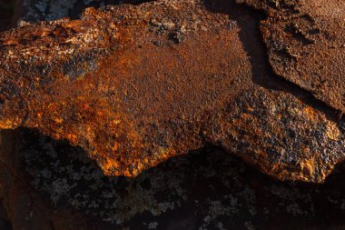 Pas, metal yüzey. Geçmişi. Yakın plan.