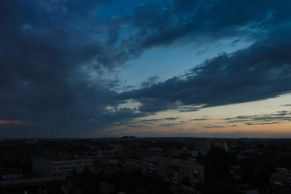 Evening City View Roof Multistory Building Ukraine — Stock Photo, Image