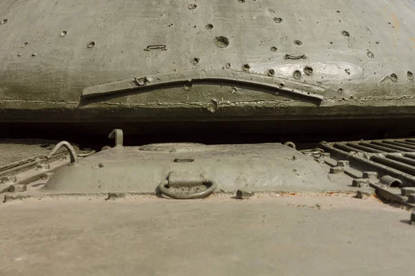Egy Régi Tank Töredéktornya Tervezési Elemek Részletek Régi Szovjet Tank — Stock Fotó