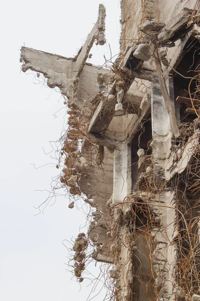 Destroyed Industrial Building Fragment — Stock Photo, Image