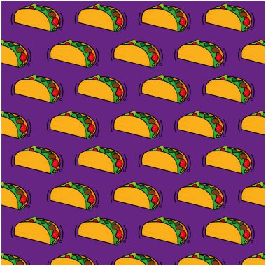 Mor arka planda taco.