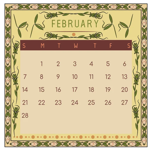 Kalender Für 2021 Mit Blumen — Stockvektor