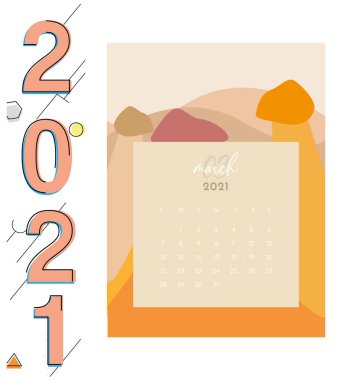 2021 takvimi için arka plan