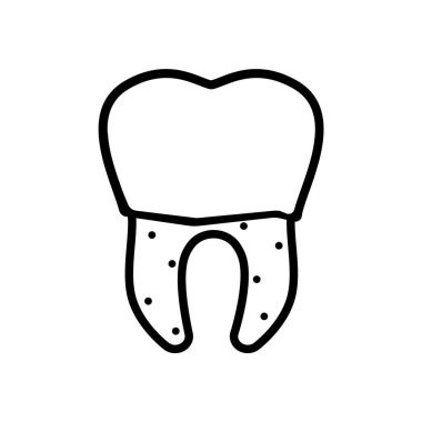 beyaz arkaplanda izole edilmiş diş