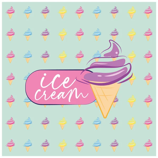 Ice Cream White Background — Stock Vector