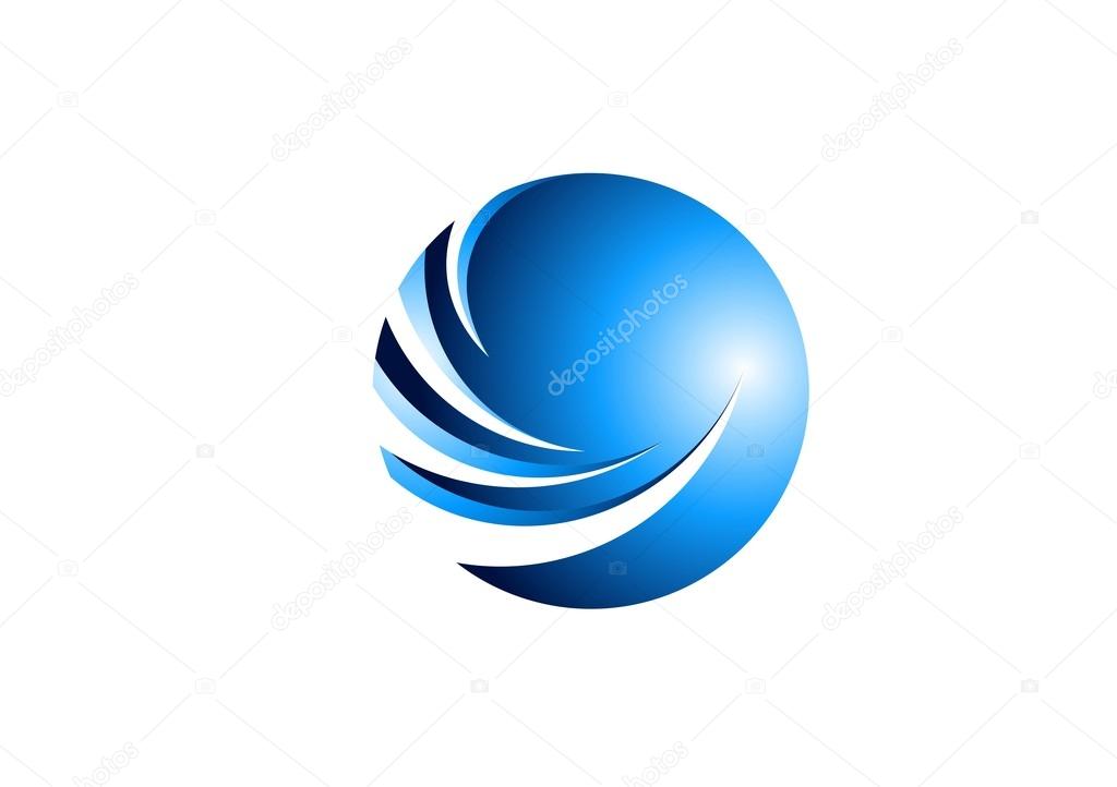 Sphere,circle,logo,global blue abstract round icon symbol vector design