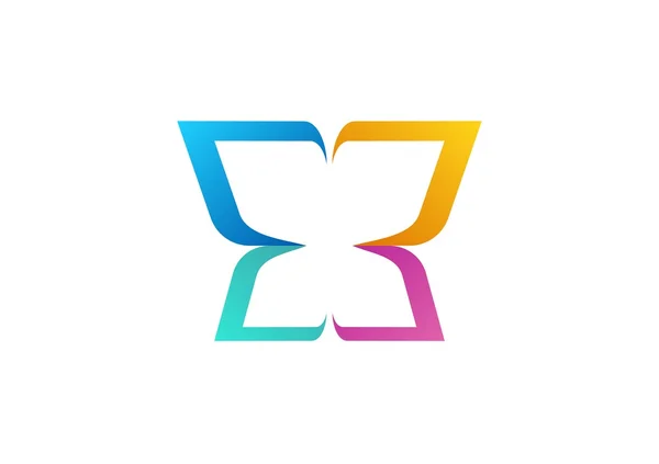Abstracto mariposa logotipo icono símbolo vector diseño — Vector de stock