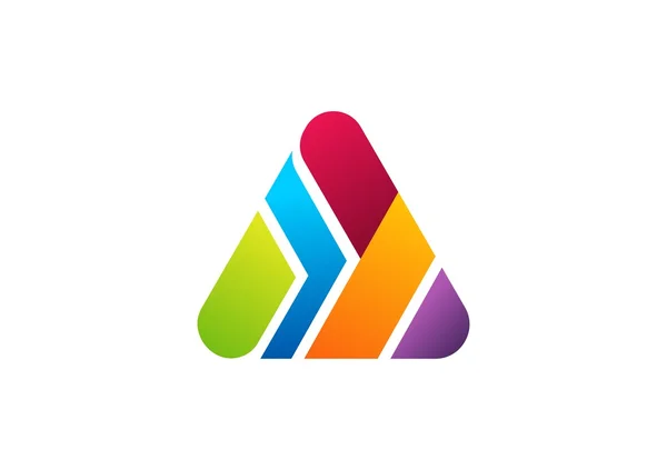 Driehoek element logo, bouw piramide finance symbool pictogram vector bouwontwerp — Stockvector