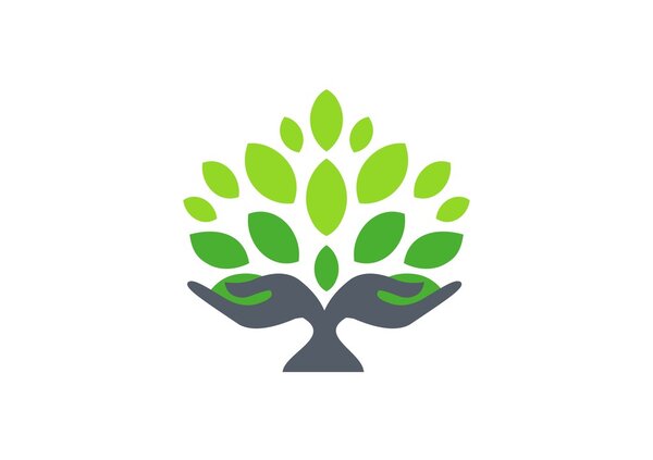 Логотип на дереве, символ здоровья
