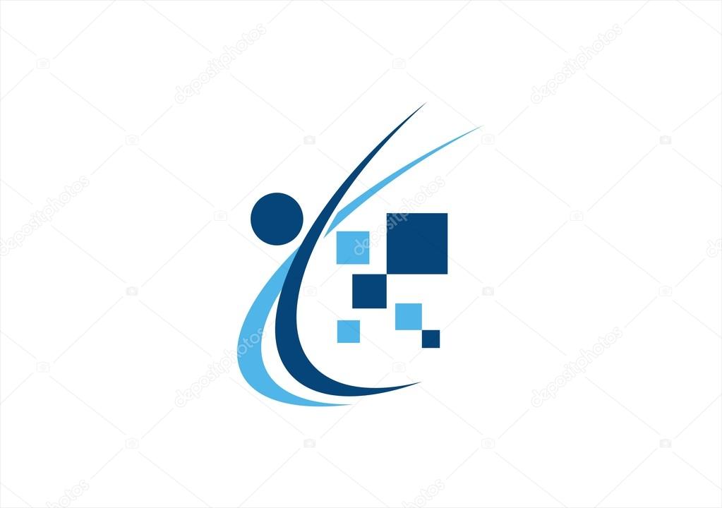 People abstract education,computing data illustration symbol icon vector design