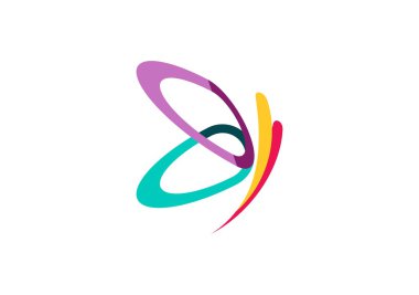 Kelebek logo, güzellik, spa, yaşam tarzı bakım, sakin ol, soyut kanatlar sembol simge tasarlamak vektör
