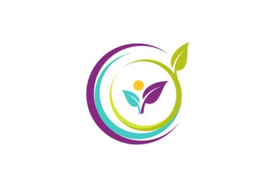 Güzellik daire doğa spa logosu, sağlıklı yaşam kavramı logo sembol simge vektör tasarımı